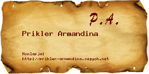 Prikler Armandina névjegykártya